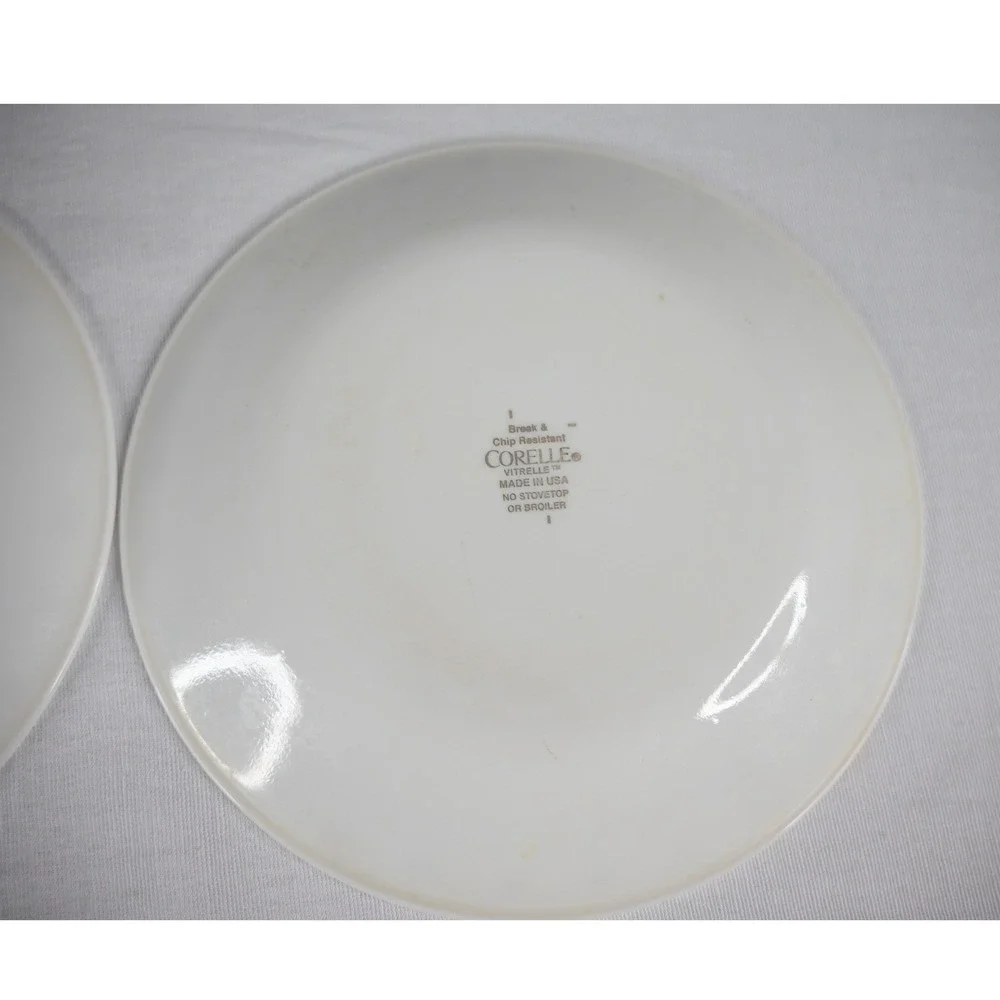 Corelle City Block Plate Set 5pc White Black Geometric Good Vitrelle USA